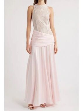 Sonya Moda
Women's Pink Dalia Mixed Media Gown